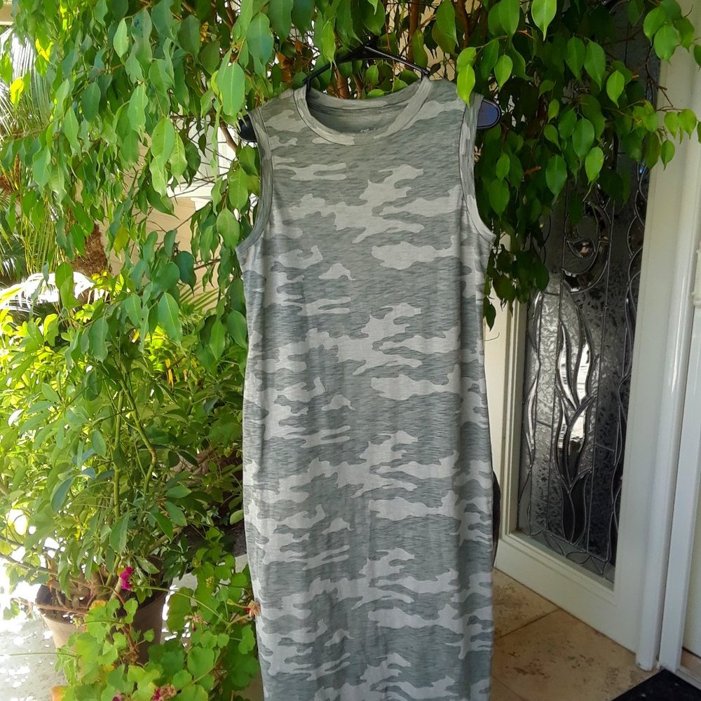 Dress.  Maxi, Camouflage, Sz S 100% Cotton